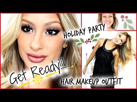 Get Ready Holiday Party! Makeup, hair, & outfit