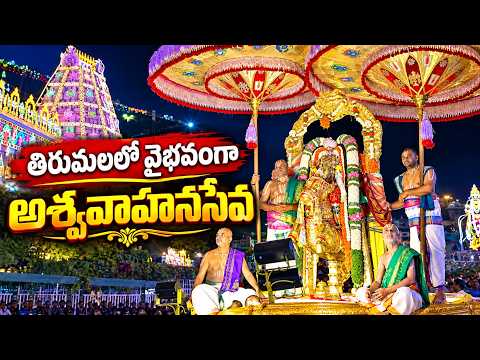 Grand Aswa Vahanam Seva in Tirumala | Tirumala Srivari Aswa Vahanam | Tirumala Navaratri Brahmots...