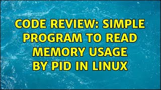 Code Review: Simple program to read memory usage by PID in Linux (2 Solutions!!)