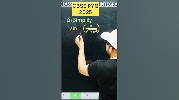 Q) Simplify   sin^(−1) (𝑥/√(1+𝑥^2 )) CBSE 2026 Inverse Trigonometric PYQ 2025 Maths for Class 12 #cb