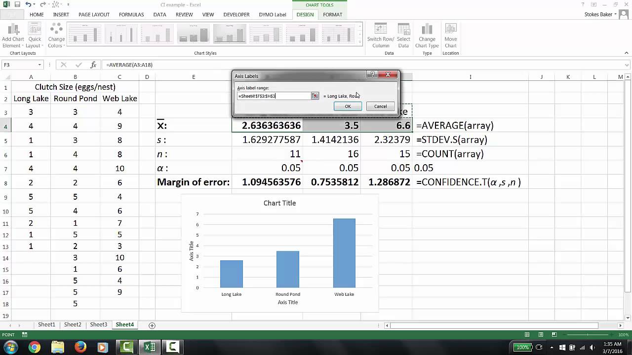 Confidence Interval Chart Excel