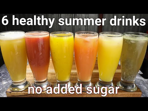 6 healthy summer drinks recipes - no added sugar - natural sweetness | refreshing summer fruit