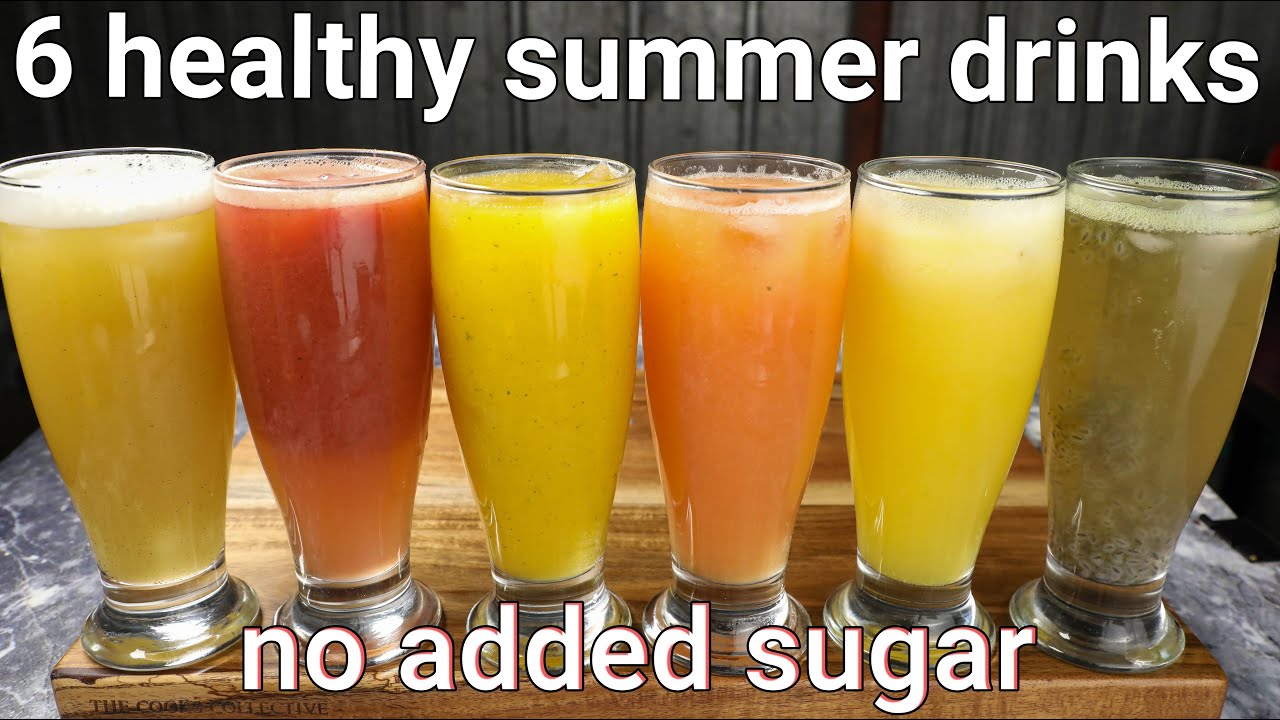 6 healthy summer drinks recipes - no added sugar - natural sweetness | refreshing summer fruit juice | Hebbar | Hebbars Kitchen