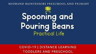 Montessori Practical Life Presentation - Spooning and Pouring Beans