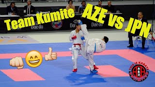 4K. Male Team Kumite AZE vs JPN. World Championships WKF. Semifinal Kumite AZE vs JPN Spain 2018