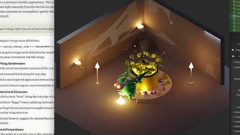Blender MCP Demo: AI Prompting a dragon in a dungeon