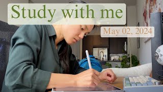 Study with me LIVE 4 hrs | rain | pomodoro | chat in breaks