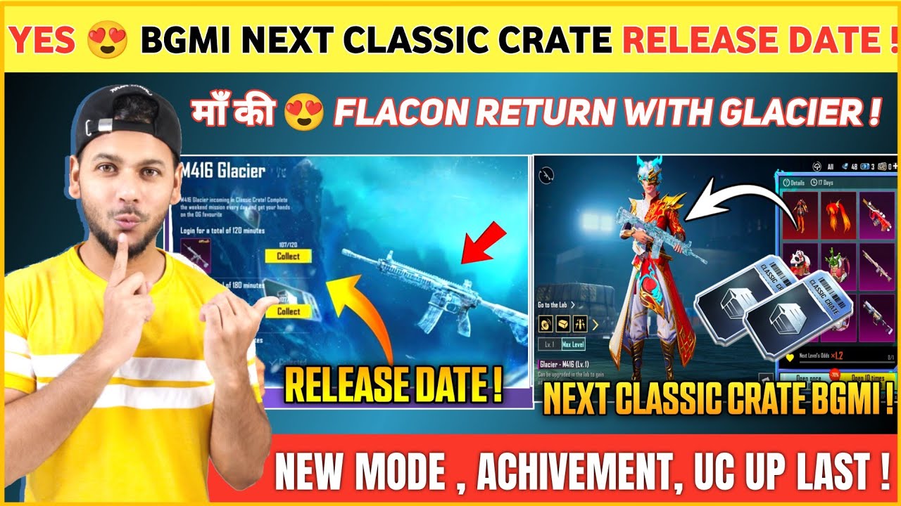 BIG UPDATE 😍 M4 Glacier in Bgmi Date | Bgmi Next Classic Crate Release Date | Falcon Return 
