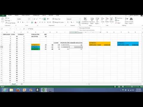 Muestreo estratificado con Excel