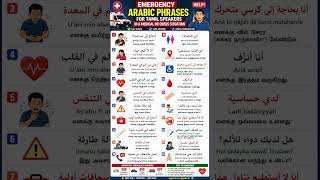 Emergency Arabic Phrases for Tamil Speakers in Medical & Crisis Situations 🚑🇦🇪 #arabiclanguage