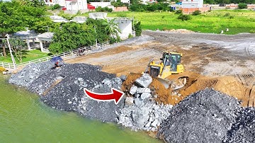 Good!!New Action Add 200m To side of lake Build the Road with Dozer pushing rock into deep water