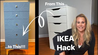 MUST SEE! IKEA Hack | Alex drawers turned into a beautiful high end piece using textured wallpaper!!