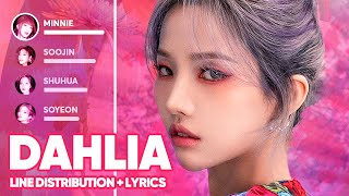 (G)I-DLE - DAHLIA (Line Distribution + Lyrics Color Coded) PATREON REQUESTED Resimi