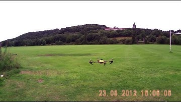 MY MATES HOBBYKING KK2.0 QUADCOPTER GOING THRU ITS TESTS, FILMED WITH, HD WING  CAM