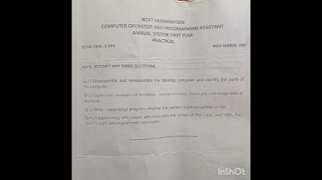 #ITI COPA PRATICAL PAPER ,250 MARKS Subscribe  please