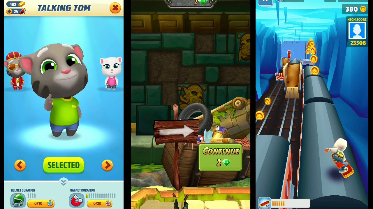 Talking Tom Gold Run vs Temple Run 2 vs subway Surfers Iceland - YouTube