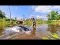 Unique &amp; Best Teta Fishing Method In Flood Water Amazing Boy Catching Best Incredible Fish In Water