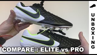 COMPARE : Nike Tiempo Legend 8 FG ELITE vs Pro - YouTube