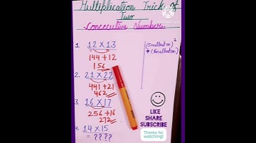 MULTIPLICATION TRICK OF TWO CONSECUTIVE NUMBER// #shorts #mathstricks