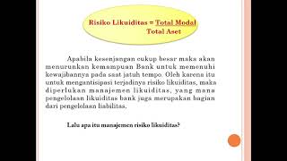 MANAJEMEN RISIKO LIKUIDITAS BANK SYARI'AH