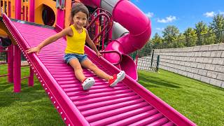 ROLLY SLiDE!? OAK CLiMBS 3 STORY PLAYGROUND AT HYLAND PLAY AREA MiNNESOTA!!