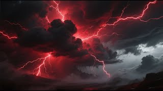 Red Thunderstorm Lightning Background  7 Hours Dark Storm Wallpaper with Flashing Lightning