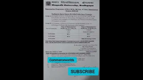 Magadh University (mu) pg session 2020-24 4th semester exam routine 2024