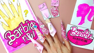[Paper diy] Barbie nail blind bag tutorial | asmr 바비걸 네일 블라인드백 종이놀이