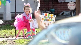Despite coronavirus, Belleville neighbors help celebrate 6th birthday with parade outside home.