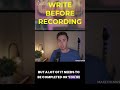 Write Your Songs Before Recording #musicproducer #musicproduction