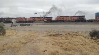 Monster EB BNSF Port Stack Train At Hodge CA! (Friendly Crew And Read Desc) #bigbossrailfanner