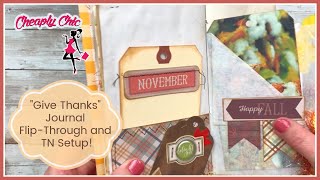 "Give Thanks" Completed Journal Flip-Through and my November Traveler's Notebook Setup