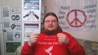 Ukrainian peace activist Yurii Sheliazhenko with a message from Kyiv
