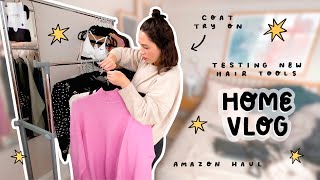Home Vlog  Testing A New Hair Tool, Coat Try On & Amazon Haul