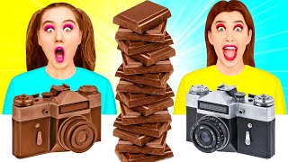 Real Food vs Chocolate Food Challenge #7 by Ideas 4 Fun Challenge