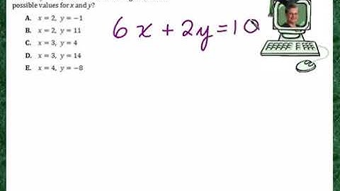 Praxis Application ALG087  Evaluate a linear equation in two variables