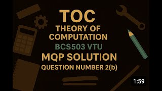 TOC Bcs503 model question paper solution question number 2b | kannada | vtu