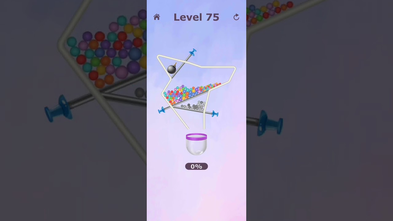 Pin Puzzle Level 75 | Pull The Pin To Let All Balls Fall Into Container | Pull & Solve Game