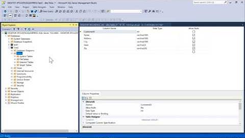 How to create table, primary key, foreign key, subquery using Microsoft SQL Server Management Studio