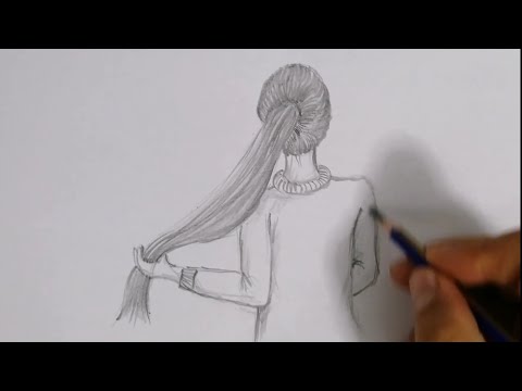 Uzun saçlı kız çizimi / Kolay çizimler / Karakalem çizimler