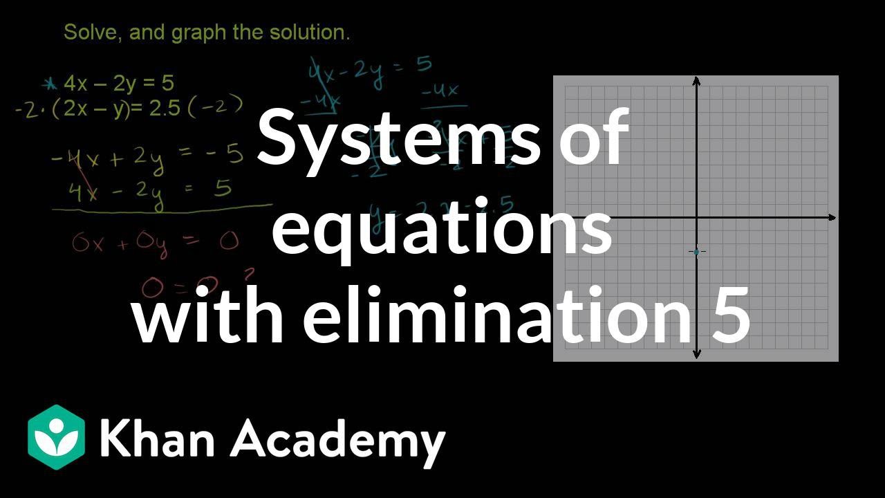 Systems Of Equations With Elimination 4x 2y 5 2x Y 2 5 Video Khan Academy