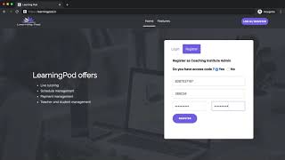 LearningPod - Tutorial to Register Coaching Institute