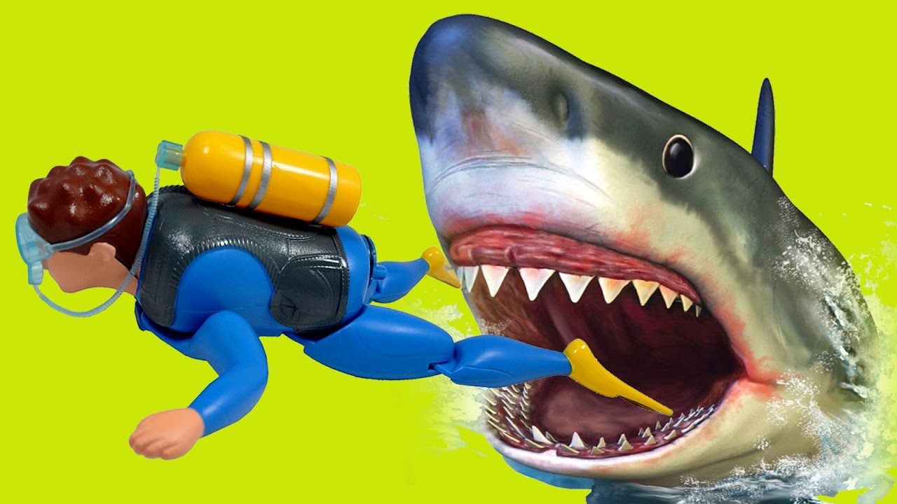 Kopek Baligi Ve Dalgic Oyuncak Seti Cok Eglenceli Shark Toy Youtube