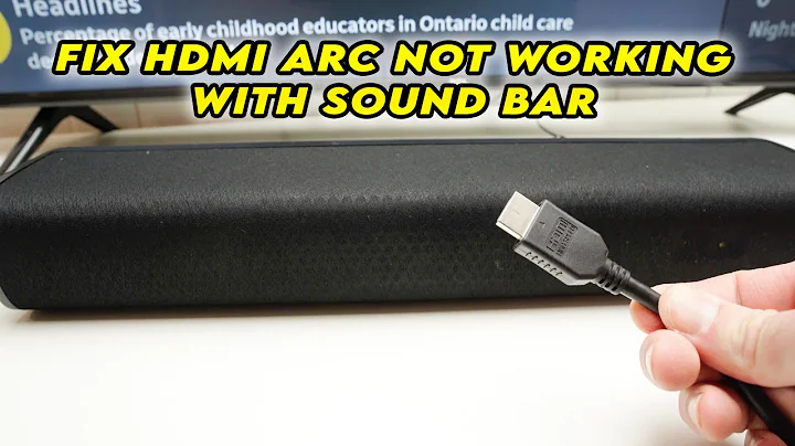 How to Fix Your Sound Bar If the HDMI ARC Is Not Working