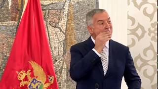President of Montenegro Milo Djukanovic press conference on cocain