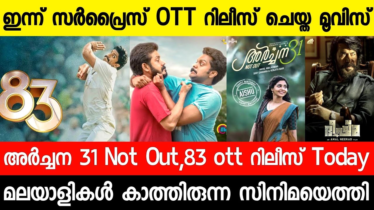 Archana 31 Not Out Official OTT Release Date Announced|83 Malayalam Ott|New malayalam movie 2022