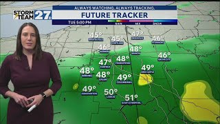 Cloudy skies and scattered showers this afternoon