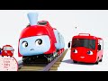 Buster and the sleepy train  red buster  bus anime  fun kids show