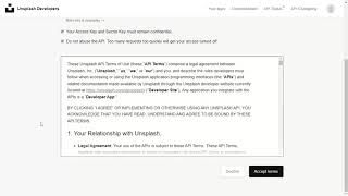 How to create Application and acquire Access key on Unsplash screenshot 4