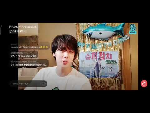 BTS Jin super cute moments on VLIVE part 1😘😘😘😍😍😍😌😌👍👍🤗🤗💜💜💜✌️✌️